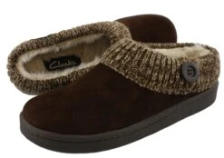 Clarks Women's Knitted Collar Clog Winter Slippers Angelina -Altra Store 0799102 06