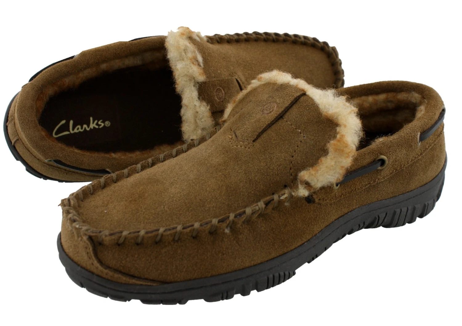 Clarks Men Warm Cozy Easy On Slip On Moccasin Slippers Warren 9 Clarks Men Warm Cozy Easy On Slip On Moccasin Slippers Warren - Image 7