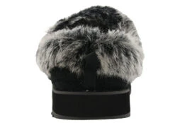 Skechers Women Wide Width Furry Cozy Open Back Slippers Ice Angel -Altra Store 42277