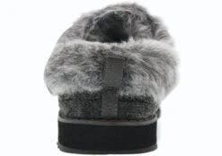 Skechers Women Wide Width Furry Cozy Open Back Slippers Ice Angel -Altra Store 42282