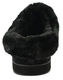 Skechers Women Wide Width Furry Cozy Open Back Slippers Ice Angel -Altra Store 42287